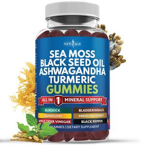Sea Moss Gummies - Sea Moss, Black Seed, Ashwagandha, Turmeric, Manuka Honey, ACV, Dandelion, Black Pepper, Burdock, Bladderwrack, Vegan