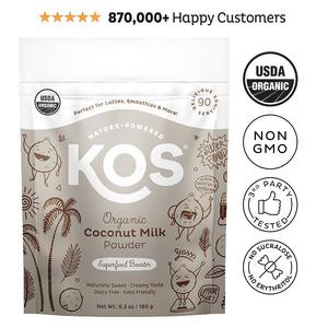 KOS Organic Coconut Milk Powder Naturally Sweet, Creamy Taste, Keto Friendly Wellness Supplement, 90 servings