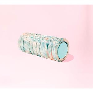 2-in-1 Foam Roller For Post Workout Recovery & Sore Muscles - Firm Outer Roller & Soft Inner Roller - Teal + Pink