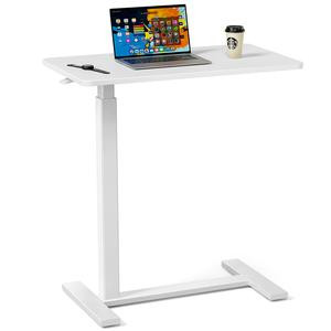 【Back to school】Overbed Bedside Table with Wheels, Mobile Standing Stand Up Rolling Laptop PC, Adjustable Height Tray, Side Computer Workstation for Home Use