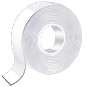 Heavy-Duty Double-Sided Tape (198 Inches) - Clear, Removable, and Tough Adhesive for Multipurpose Use - Strong Mounting Tape, Picture Hanging, Poster, and Carpet Tape - Reusable Wall Strips