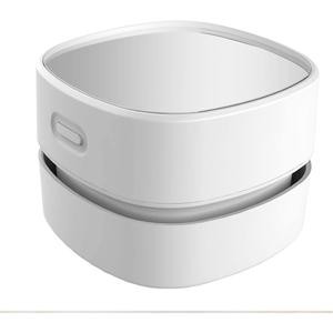 ODISTAR Desktop Vacuum Cleaner, Mini Table Dust Sweeper Energy Saving,High Endurance up to 90 Mins,Cordless&360º Rotatable Design for Keyboard/Home/School/Office(White AA Battery) ODISTAR
