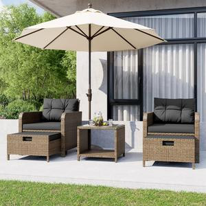 [Springtok] 2 Packages Shipping LHBCRAFT 2 - Person Outdoor Seating Group with Cushions, Outdoor Seating Group, patio furniture set, 2 people furniture, outdoor furniture set