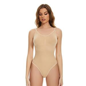 SHAPER FLEX Women's Thong Backless Shapewear Bodysuit, Seamless Shaping Thong Panties, Tummy Control Body Shaper (Beige, 3XL)