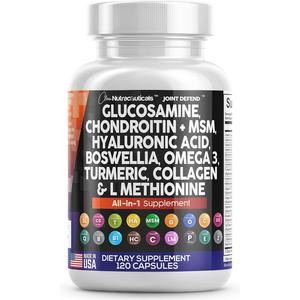 Clean Nutra Joint Support Supplement with Glucosamine Chondroitin MSM Turmeric Hyaluronic Acid Boswellia & More Made in USA