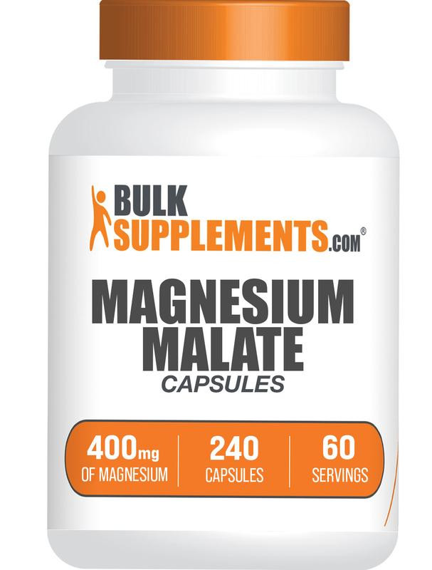 BulkSupplements.com Magnesium Malate Capsules - Dietary Supplements - Vitamins and Minerals - Magnesium - 240 Capsules - 400mg per Serving