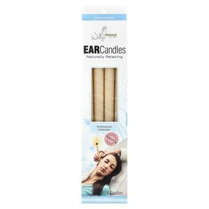 Wally's Natural Professional Collection Paraffin Ear Candles, Unscented, 4 Candles