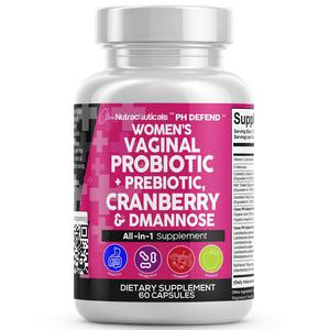 Clean Nutra PH Defend Probiotics for Women Balance with Prebiotics Cranberry Dmannose - Healthy Odor and Tract Support Made in USA Pills Supplement