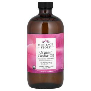 Heritage Store Organic Castor Oil, 16 fl oz (473 ml)