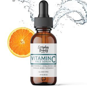 Vitamin C Serum For Face - Anti-Aging Skin Brightening Serum With 20% Vitamin C, Hyaluronic Acid, Vitamin E & Feruic Acid - 1 Fl Oz
