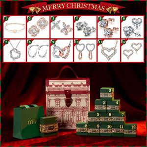 12-Piece Collection of 925 Sterling Silver Jewelry, Featuring Elegant Rose Gold as the Main Characteristic, a Must-Have Classic Ensemble, Your Annual Gift to Reward Yourself