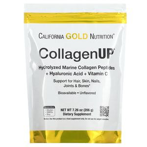California Gold Nutrition CollagenUP, Hydrolyzed Marine Collagen Peptides with Hyaluronic Acid and Vitamin C, Unflavored, 7.26 oz (206 g)