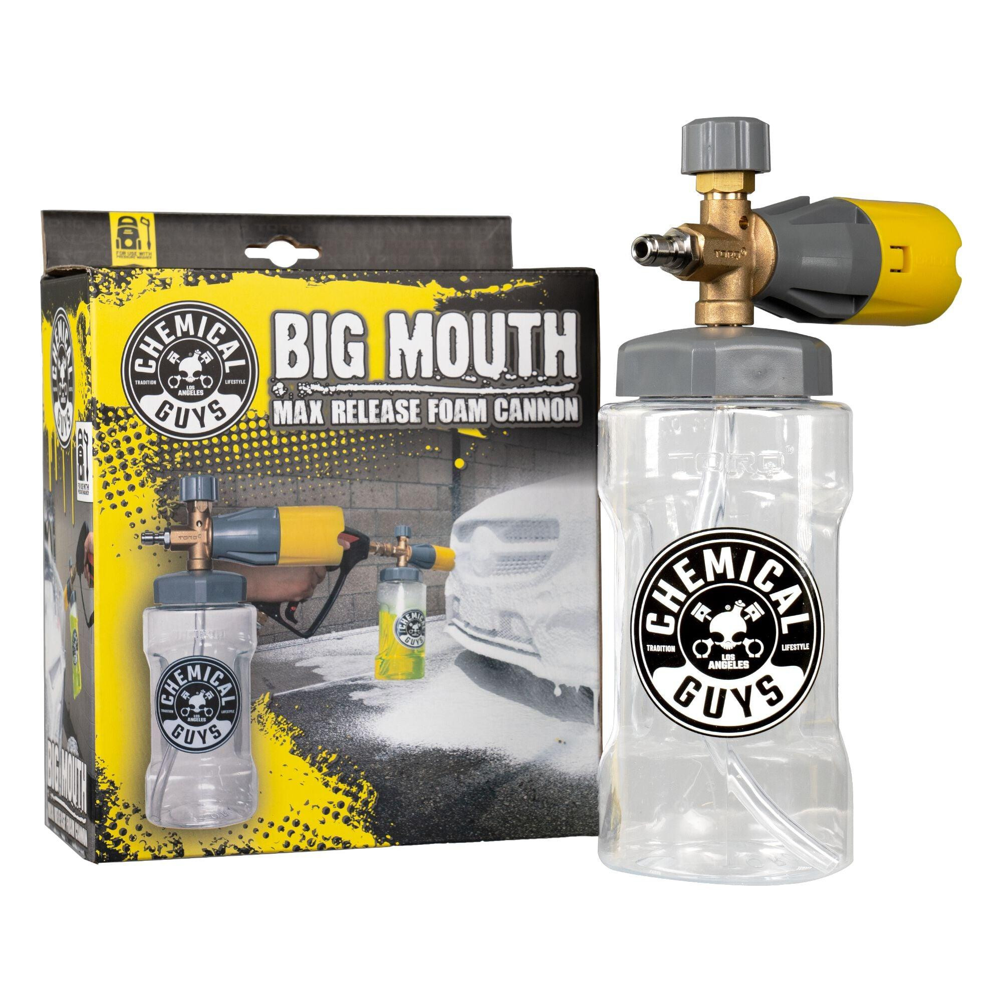 CHEMICAL GUYS Big Mouth Foam Cannon - 34oz Pressure Washer Detailing Tool, Oversized Head for Thick Foam, Adjustable Nozzle, Car Wash Accessories, Suitable for Vehicles, Fences