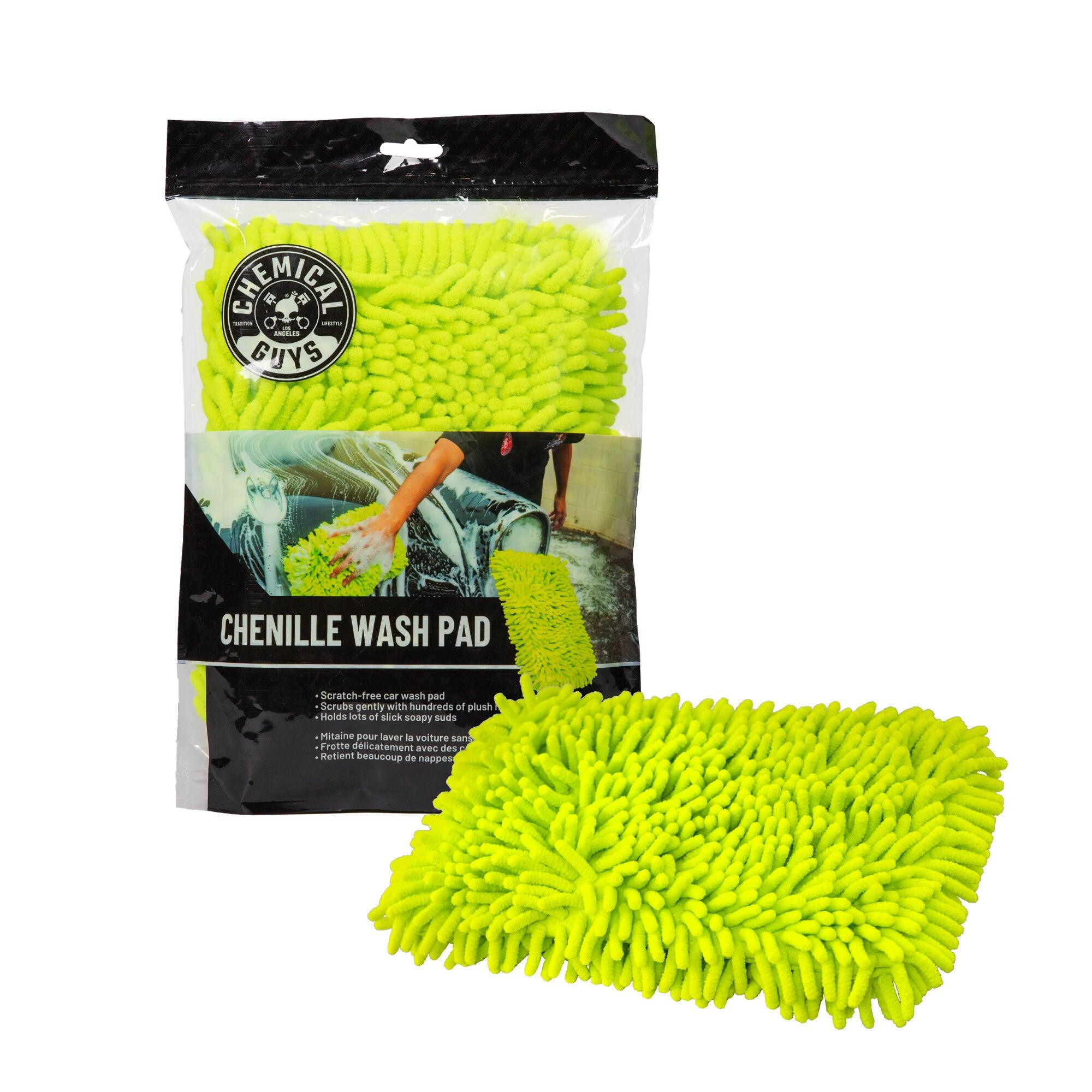 Chemical Guys Chenille Car Wash Pad - Extra Plush Microfiber Pad for Scratch-Free Cleaning, Highly Absorbent, Gentle on Vehicle Paint, Auto Detailing Supplies, Car Wash Accessories