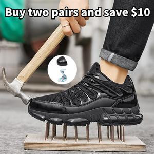 Steel toe shoes free shipping, anti-puncture and anti-toe injury, suitable for construction site workers and outdoor travel, comfortable and breathable footwear Closed Athletic