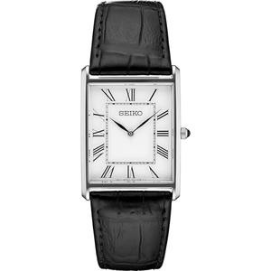 SEIKO Essentials Men's Watch - Water Resistant Stainless Steel and Leather Strap