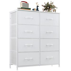 Dresser for Bedroom Drawer Dresser Organizer Storage Drawers Fabric Storage Tower, Chest of Drawers with 8 Fabric Bins, Steel Frame, Wooden Top