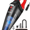 AstroAI Car Vacuum, Car Accessories, Portable Handheld Vacuum Cleaner with 12V DC Power,16.4 Ft Cigarette Lighter Cord,LED Light,Car Cleaning Kit with 3 Filters for Quick Cleaning(Red)