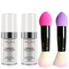 2pcs TLM Color Changing Foundation Liquid with 2 Brushes and 2 Cosmetics Sponge Flawless Full Coverage Natural Color Face Primer Base Makeup 30ml