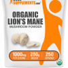 BulkSupplements.com Organic Lion's Mane Powder - Certified Organic - Dietary Supplements -  Edible - Fitness - Mushroom Powders - 100g-1kg - 1000mg per Serving