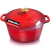 Mueller DuraCast 6 Quart Enameled Cast Iron Dutch Oven Pot with Lid, Heavy-Duty Casserole Dish, Braiser Pan, Stainless Steel Knob, for Braising, Stews, Roasting, Baking, Safe across All Cooktops Cookware Kitchen