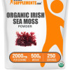 BulkSupplements.com Organic Sea Moss Powder - Dietary Supplements - Irish Sea Moss - Edible - Fitness - Natural Antioxidants - Fiber - 100g-1kg - 2000mg per Serving