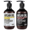 Cab's Argan Oil Repair Shampoo Conditioner Set - Best Gift for Damaged, Frizzy, Thinning or Color Treated Hair 16.9 fl oz * 2pcs - Oil Control Anti-dandruff Silicone Free Thickening Hair Treatment for Women and Men