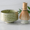 Kaneni White Matcha Set - Japanese Matcha Bowl, Bamboo Matcha Whisk and Whisk Holder - Handcrafted Matcha Cup, 100 Prongs Chasen