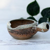 Brown Matcha Bowl with Spout, Tea Bowl for Mixing Matcha Green Tea