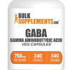 BulkSupplements.com Gamma Aminobutyric Acid Capsules - Brain Supplements - Dietary Supplements - Natural Sleep - 120-240 Capsules - 750mg per Serving