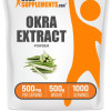 BulkSupplements.com Okra Extract Powder - Dietary Supplements - Edible - Fiber - Fitness Greens - Calcium - Vegetable Powders - 100g-1kg - 500mg per Serving