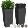 Mueller M-Resin Heavy Duty Tall Planter, Indoor/Outdoor Grande Plant, Tree, Flower Pot, 2-Piece Set, Modern Design, Built-in Drainage